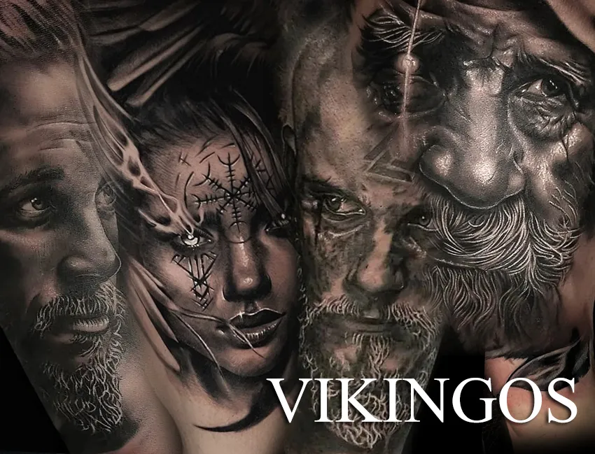 Tatuajes realistas de vikingos en Barcelona