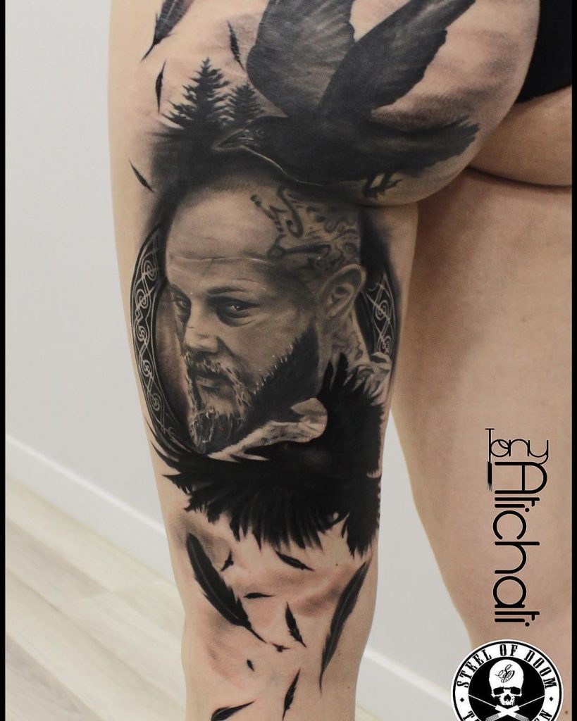 Tatuajes realistas television vikingos