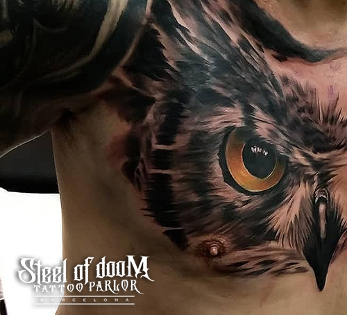 Tattoo buho por Tony atichati