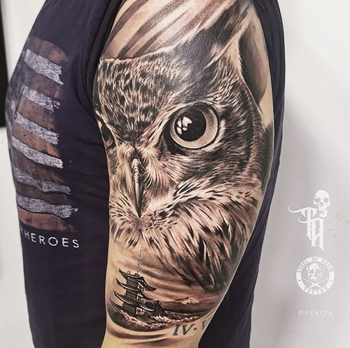 Tatuajes realistas de buhos en barcelona