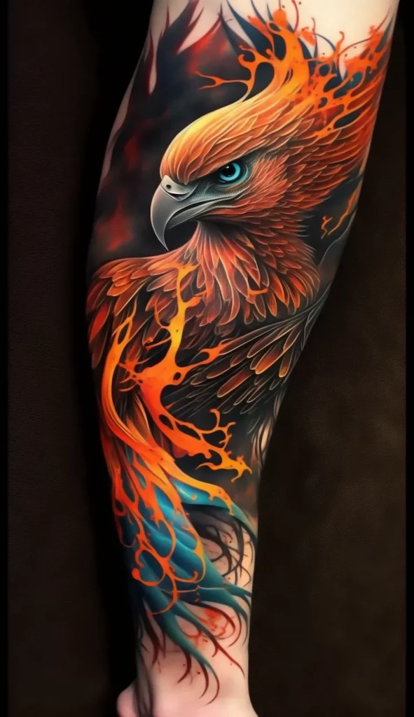 tatuajes ave fenix ideas color