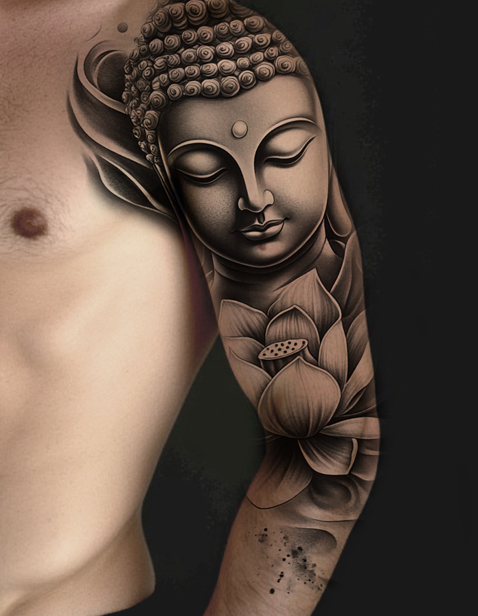 Tatuaje Buda hombre brazo