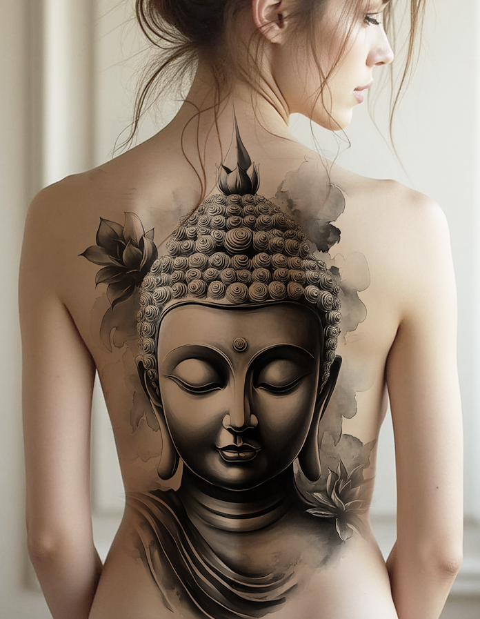 tatuajes de budas para mujer espalda